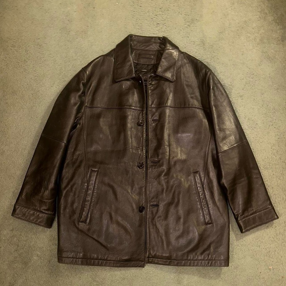 90s double breasted lambskin leather motorcycle jacket